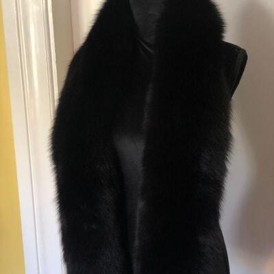 Luxurious Vintage Black Fox Fur Stole Scarf Wrap