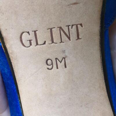 Beautiful Glint Blue Heels with White Crystals in Size 9 M