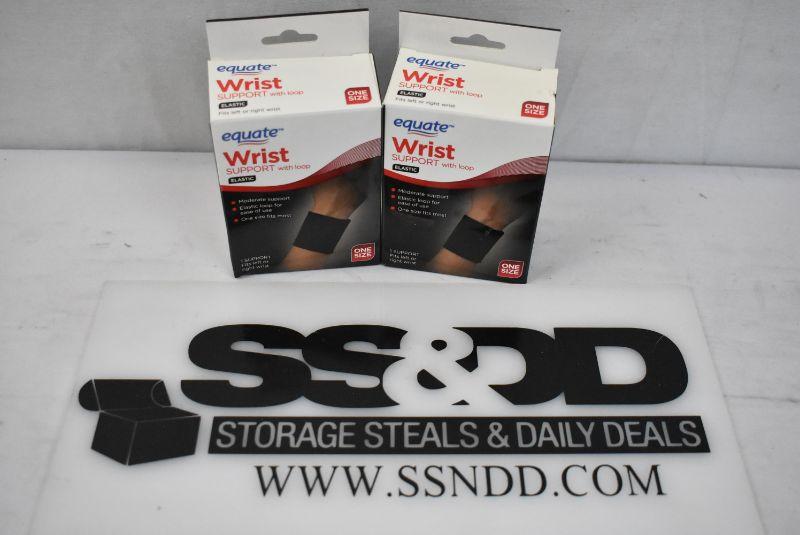 2 Equate Elastic One Size Wrist Supports with Loop New