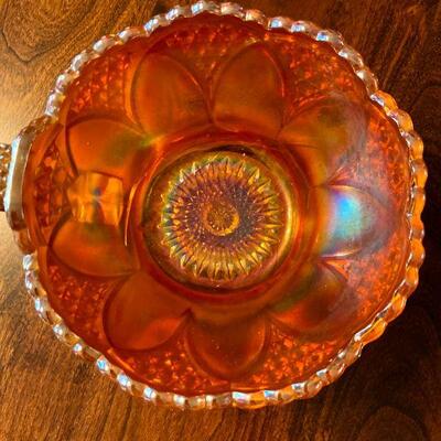 Marigold Fenton Carnival Glass Candy Dish Bowl 