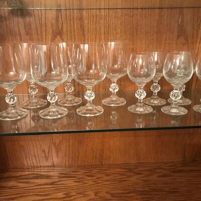 Vintage Clear Crystal Goblet Wine Glasses (91)