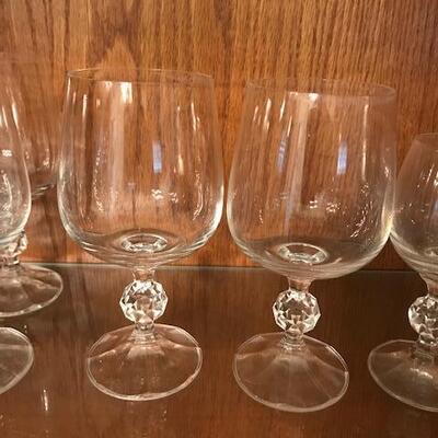 Vintage Clear Crystal Goblet Wine Glasses (91)