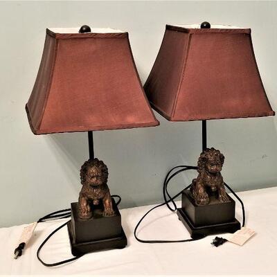 Lot #6  Pair Contemporary Foo Lion Lamps