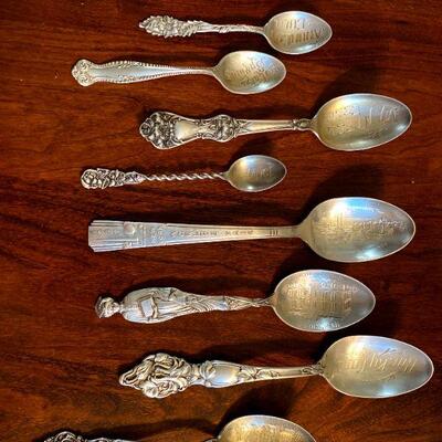 Collector Spoon Collection Silverplate Engraved 