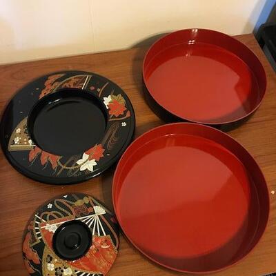 Vintage Lot of Japanese Kitchen Compartments Tea Set Trays (95)