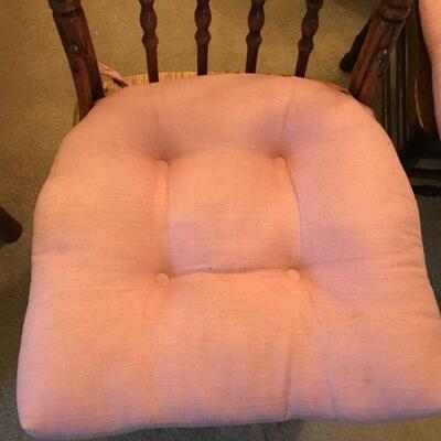 Vintage Oak Dining Room Chairs With Seat Cushions (101)