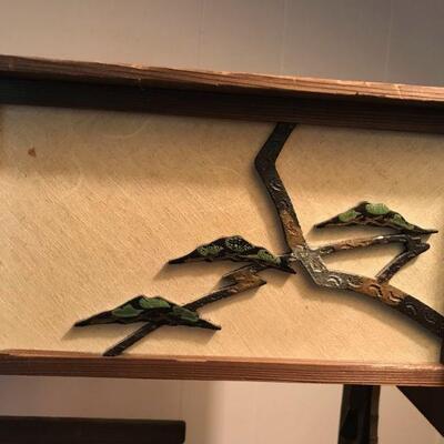 Vintage Japanese Wood and Paper Side Table Lamp (102)