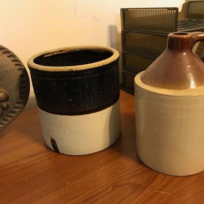 Group of Antique Items, Hurricane Lamp, Jug, Crystal Silver Pitcher, etc (105)