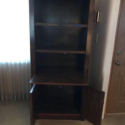 Vintage Dark Wood Cabinet With Drop Down Door (109)
