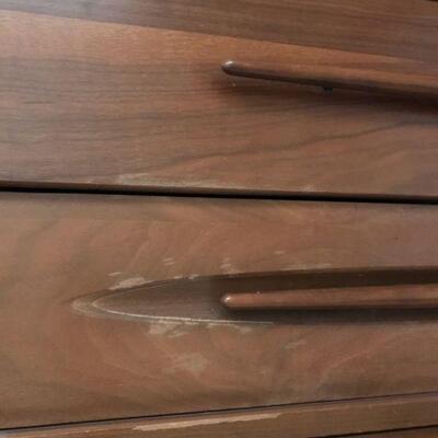 Mid Century Five Drawer Wood Cabinet (113)