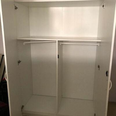 Modern White Plyboard Armoire, Clothing   Cabinet (152)