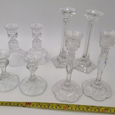GLASS & CRYSTAL CANDLE HOLDER LOT