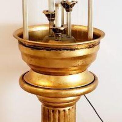 VINTAGE GOLD TONED MINERAL LAMP