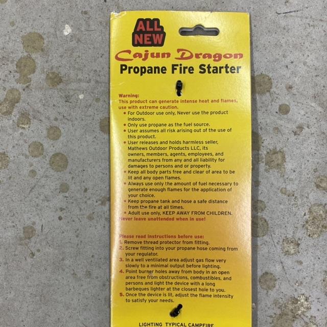 Cajun Dragon Propane Fire Starter New