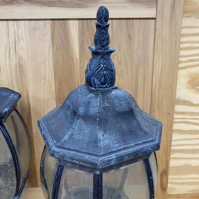 Pair of 2 Outdoor Electric Lanterns 