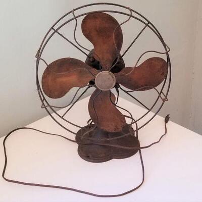 Lot #22  Antique Caged Table Fan - works