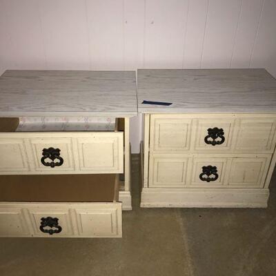 Vintage White Bedroom Side Table Cabinets (126)