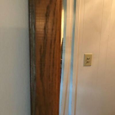 Vintage Wood Framed Mirror With Beveled Edge (134)