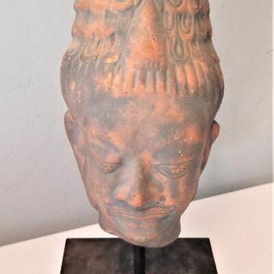 Lot #24  South East Asian Style Head Sculpture on Metal Stand