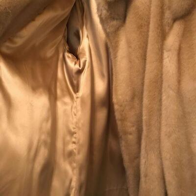Vintage Beige and Black Faux Fur Coat (135)
