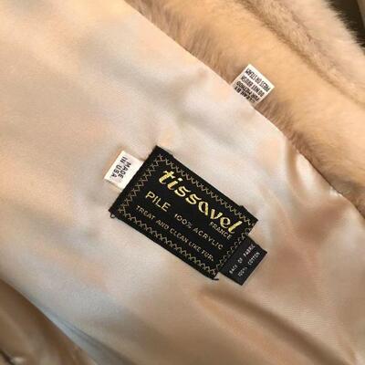 Vintage Beige and Black Faux Fur Coat (135)