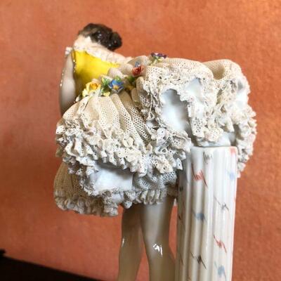 Dresden Porcelain Figural Ballerina with Excellent Lace Details