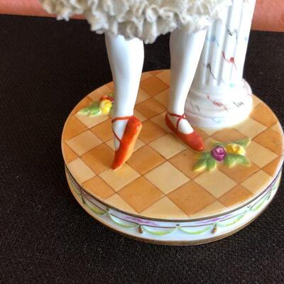 Dresden Porcelain Figural Ballerina with Excellent Lace Details