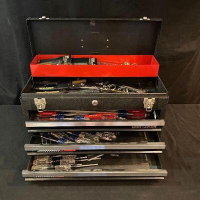 Lot 58 - Toolbox Full of Assorted Tools (Craftsman screwdrivers, ratchets, cutters, adjustable wrenches and much more!)