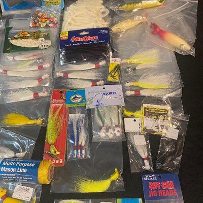 Lot 64 - Fishing Gear (lures, jig heads, bait, line, hooks and much more!)