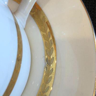 Retroneu Imperial Gold Tea Cup with Plates and Dinner Bowls Set of 8