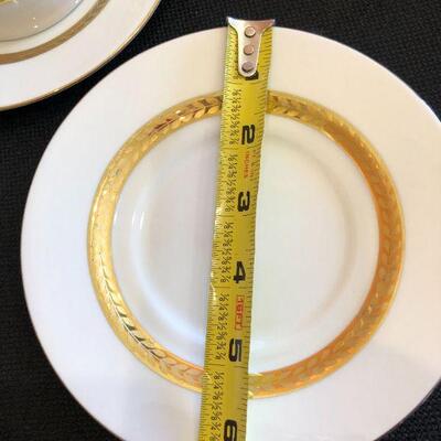 Retroneu Imperial Gold Tea Cup with Plates and Dinner Bowls Set of 8