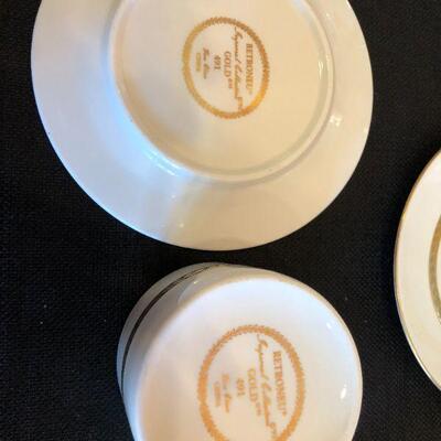 Retroneu Imperial Gold Tea Cup with Plates and Dinner Bowls Set of 8