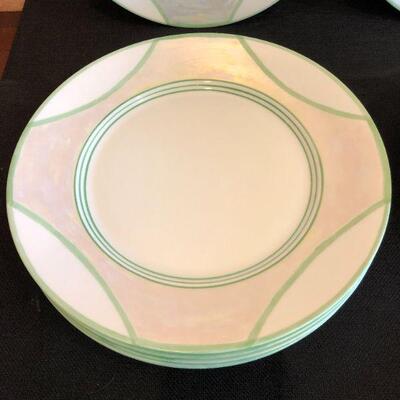 Hutschenreuther Bavaria China Lustre Ware Set of 8 Dinner Plates and Soup Bowls with 6 Salad Plates