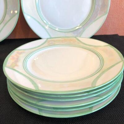 Hutschenreuther Bavaria China Lustre Ware Set of 8 Dinner Plates and Soup Bowls with 6 Salad Plates