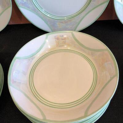 Hutschenreuther Bavaria China Lustre Ware Set of 8 Dinner Plates and Soup Bowls with 6 Salad Plates
