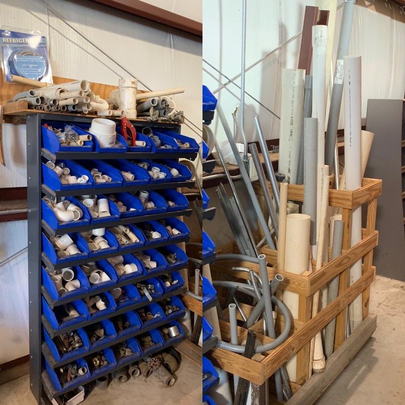 Bundle Package of Plumbing Supplies & Rack