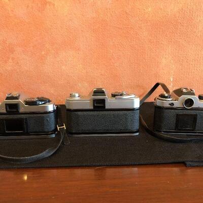 Vintage Canon AE-1 Canon FTb and Nikon FE Camera Bundle