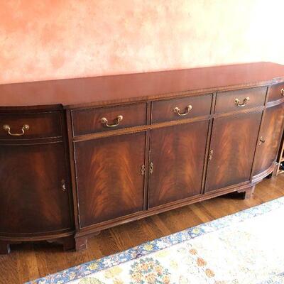 Antique Buffet Cabinet in Beauitful Dark Brown Wood Finish with Original Key