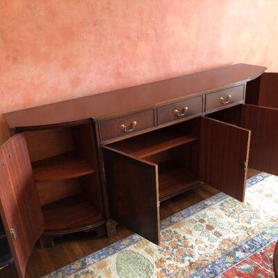 Antique Buffet Cabinet in Beauitful Dark Brown Wood Finish with Original Key