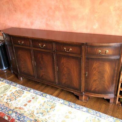 Antique Buffet Cabinet in Beauitful Dark Brown Wood Finish with Original Key