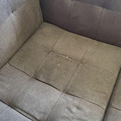Lot 32: Gray Linen Couch (3 parts)