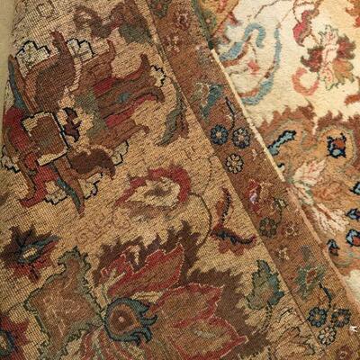 Large Elegant Hand Woven Tan Design Tan Design Area Rug