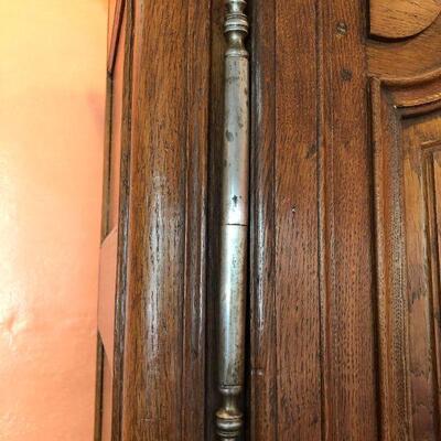 Antique French Armoire Wardrobe Beautiful Medium Brown Wood Finish Made in France