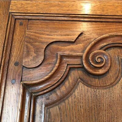 Antique French Armoire Wardrobe Beautiful Medium Brown Wood Finish Made in France