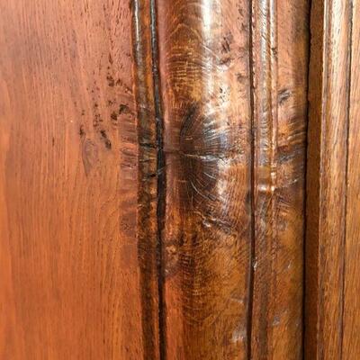 Antique French Armoire Wardrobe Beautiful Medium Brown Wood Finish Made in France