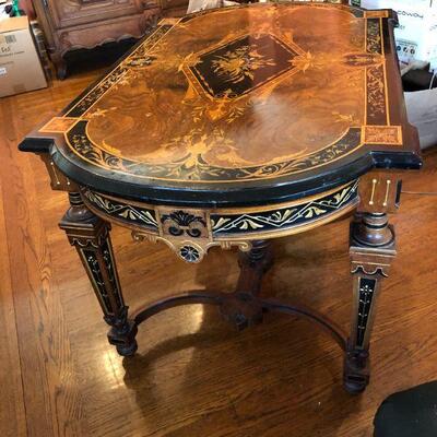 Antique French Marquetry Decor or Card Games Table
