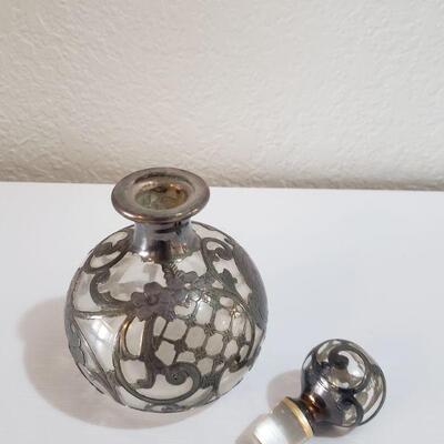 Lot 51: Sterling and Glass Perfume Bottle (Monogrammed)