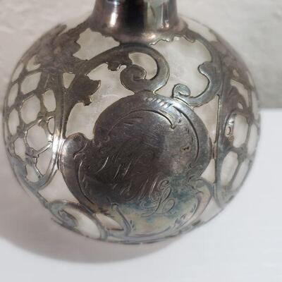 Lot 51: Sterling and Glass Perfume Bottle (Monogrammed)