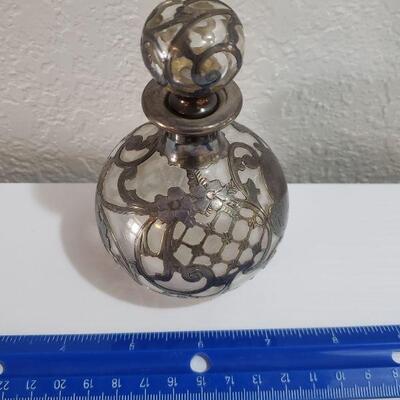 Lot 51: Sterling and Glass Perfume Bottle (Monogrammed)