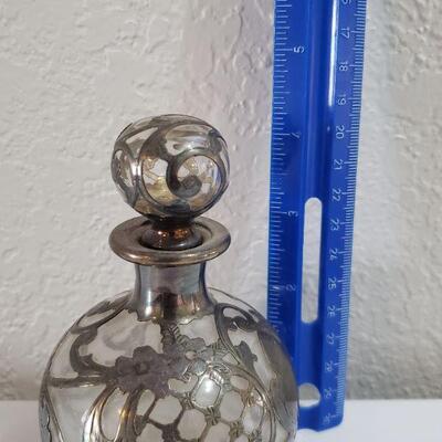 Lot 51: Sterling and Glass Perfume Bottle (Monogrammed)